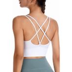 Ghassy Co. CRS003 Detaylı Criss Cross Yoga Egzersiz Fitness Beyaz Kadın Spor Sütyen