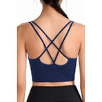 Ghassy Co. CRS003 Detaylı Criss Cross Yoga Egzersiz Fitness Lacivert Kadın Spor Sütyen