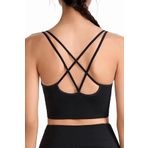 Ghassy Co. CRS003 Detaylı Criss Cross Yoga Egzersiz Fitness Siyah Kadın Spor Sütyen