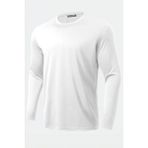 Ghassy Co. Erkek %100 Pamuklu Likralı Esnek Spor Koşu Günlük Antrenman Uzun Kollu Penye T-Shirt - 2XL - Beyaz