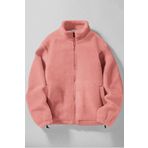 Ghassy Co. Erkek Alaska Regular Peluş Sherpa Kışlık Tam Fermuarlı Polar Sweatshirt Pudra L