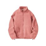 Ghassy Co. Erkek Alaska Regular Peluş Sherpa Kışlık Tam Fermuarlı Polar Sweatshirt Pudra S