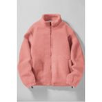 Ghassy Co. Erkek Alaska Regular Peluş Sherpa Kışlık Tam Fermuarlı Polar Sweatshirt - Pudra