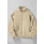 Ghassy Co. Erkek Alaska Regular Peluş Sherpa Kışlık Tam Fermuarlı Polar Sweatshirt TAŞ XXL