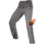 Ghassy Co. Erkek Çift Katmanlı Ultra Kalın Kışlık Kayak Motorcu Outdoor Softshell Pantolon FÜME M