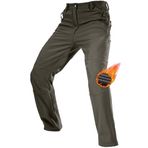 Ghassy Co. Erkek Çift Katmanlı Ultra Kalın Kışlık Kayak Motorcu Outdoor Softshell Pantolon HAKİ XL