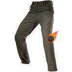 Ghassy Co. Erkek Çift Katmanlı Ultra Kalın Kışlık Kayak Motorcu Outdoor Softshell Pantolon HAKİ XXL