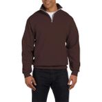 Ghassy Co. Erkek Dik Yaka Silver Yarım Fermuarlı Sweatshirt - Kahve - 2XL