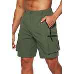 Ghassy Co. Erkek Kamp Yürüyüş Seyahat Hızlı Kuruma Çok Cepli Outdoor Şort HAKİ XL