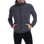 GHASSY CO. ERKEK KAPŞONLU POLAR CEKET KOYU GRİ L