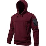 Ghassy Co. Erkek Military Sport Warm Outdoor Kapüşonlu Polar Ceket BORDO XL