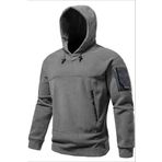 Ghassy Co. Erkek Military Sport Warm Outdoor Kapüşonlu Polar Ceket KOYU GRİ L