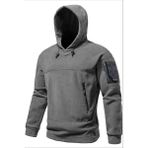 Ghassy Co. Erkek Military Sport Warm Outdoor Kapüşonlu Polar Ceket KOYU GRİ XXL