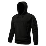 Ghassy Co. Erkek Military Sport Warm Outdoor Kapüşonlu Polar Ceket SİYAH XL