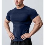Ghassy Co. Erkek Nem Emici Hızlı Kuruyan Renk Solmayan Atletik Teknik Fitness Spor T-Shirt - Lacivert