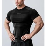 Ghassy Co. Erkek Nem Emici Hızlı Kuruyan Renk Solmayan Atletik Teknik Fitness Spor T-shirt SİYAH L