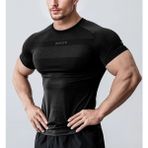 Ghassy Co. Erkek Nem Emici Hızlı Kuruyan Renk Solmayan Atletik Teknik Fitness Spor T-Shirt - Siyah