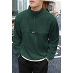 Ghassy Co. Erkek Oversize Regular Dik Yaka Yarım Fermuarlı Polar Sweatshirt - Nefti