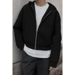 Ghassy Co. Erkek Pamuklu Günlük Rahat Ilkbahar ve Sonbahar Çok Yönlü Kemer Boy Kapüşonlu Sweatshirt - XL - Siyah