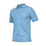 GHASSY CO. Erkek Polo Yaka Gömlek Hızlı Kuruma Nem Emici Performans Pique Jersey Golf T-shirt