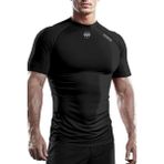 Ghassy Co. Erkek Premium Nefes Alabilen Hızlı Kuruma Koşu Fitness Reflektör Armalı Spor T-Shirt - 2XL - Siyah