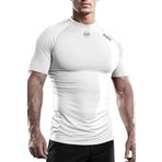 Ghassy Co. Erkek Premium Nefes Alabilen Hızlı Kuruma Koşu Fitness Reflektör Armalı Spor T-shirt BEYAZ L