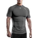 Ghassy Co. Erkek Premium Nefes Alabilen Hızlı Kuruma Koşu Fitness Reflektör Armalı Spor T-shirt FÜME XXL