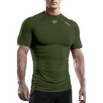 Ghassy Co. Erkek Premium Nefes Alabilen Hızlı Kuruma Koşu Fitness Reflektör Armalı Spor T-shirt HAKİ L