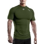 Ghassy Co. Erkek Premium Nefes Alabilen Hızlı Kuruma Koşu Fitness Reflektör Armalı Spor T-shirt HAKİ M