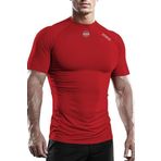 Ghassy Co. Erkek Premium Nefes Alabilen Hızlı Kuruma Koşu Fitness Reflektör Armalı Spor T-shirt KIRMIZI XL