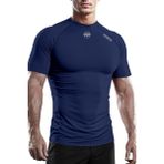 Ghassy Co. Erkek Premium Nefes Alabilen Hızlı Kuruma Koşu Fitness Reflektör Armalı Spor T-shirt LACİVERT M
