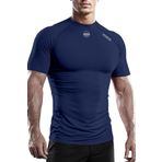 Ghassy Co. Erkek Premium Nefes Alabilen Hızlı Kuruma Koşu Fitness Reflektör Armalı Spor T-shirt LACİVERT XXL