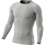 Ghassy Co. Erkek Pro Compression Nem Emici Atletik Performans Uzun Kollu Reglan Kol Spor Tişört - 3XL - Açık Grı