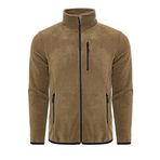 ghassy co. Erkek Pro Rüzgar Geçirmez 5 Cepli Outdoor Tam Fermuarlı Polar Ceket AÇIK HAKİ, S