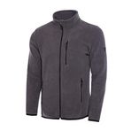 ghassy co. Erkek Pro Rüzgar Geçirmez 5 Cepli Outdoor Tam Fermuarlı Polar Ceket ANTRASİT, M