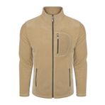 ghassy co. Erkek Pro Rüzgar Geçirmez 5 Cepli Outdoor Tam Fermuarlı Polar Ceket BEJ, XL