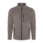 ghassy co. Erkek Pro Rüzgar Geçirmez 5 Cepli Outdoor Tam Fermuarlı Polar Ceket KOYU GRİ, S