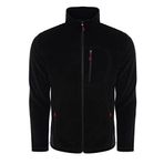 ghassy co. Erkek Pro Rüzgar Geçirmez 5 Cepli Outdoor Tam Fermuarlı Polar Ceket SİYAH 2, S