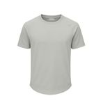 Ghassy Co. Erkek Reglan Oval Kesim %100 Pamuk Yumuşak Dokulu Bisiklet Yaka T-Shirt - Açık Grı - XL
