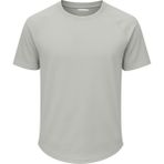 Ghassy Co. Erkek Reglan Oval Kesim Pamuk Yumuşak Dokulu Bisiklet Yaka T-Shirt - Açık Grı - 2XL