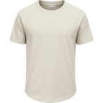 Ghassy Co. Erkek Reglan Oval Kesim Pamuk Yumuşak Dokulu Bisiklet Yaka T-Shirt - Taş - XL