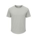 Ghassy Co. Erkek Reglan Oval Kesim%100 Pamuk Yumuşak Dokulu Bisiklet Yaka T-shirt AÇIK GRİ M