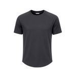 Ghassy Co. Erkek Reglan Oval Kesim%100 Pamuk Yumuşak Dokulu Bisiklet Yaka T-shirt FÜME M