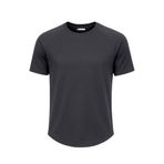 Ghassy Co. Erkek Reglan Oval Kesim%100 Pamuk Yumuşak Dokulu Bisiklet Yaka T-shirt FÜME S