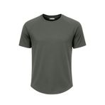 Ghassy Co. Erkek Reglan Oval Kesim%100 Pamuk Yumuşak Dokulu Bisiklet Yaka T-shirt HAKİ S