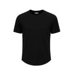 Ghassy Co. Erkek Reglan Oval Kesim%100 Pamuk Yumuşak Dokulu Bisiklet Yaka T-shirt SİYAH S