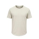 Ghassy Co. Erkek Reglan Oval Kesim%100 Pamuk Yumuşak Dokulu Bisiklet Yaka T-shirt TAŞ M