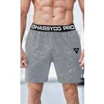 Ghassy Co. Erkek Runnig Pro Elastik Bel Nefes Alabilen Koşu Fitness Spor Şortu AÇIK GRİ XL