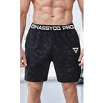 Ghassy Co. Erkek Runnig Pro Elastik Bel Nefes Alabilen Koşu Fitness Spor Şortu SİYAH M