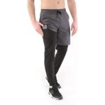 Ghassy Co. Erkek Running Compression Hızlı Kuruma Micropoly Halısaha Antrenman Gym Fitness Koşu Uzun Taytlı Şort - Füme - 2XL